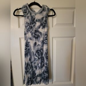Ann Taylor Blue and White Floral Midi Dress